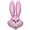 Шар фольгированный Фигура Кролик розовый 35"