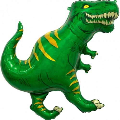 Шар фольгированный Фигура Динозавр Тираннозавр Зеленый