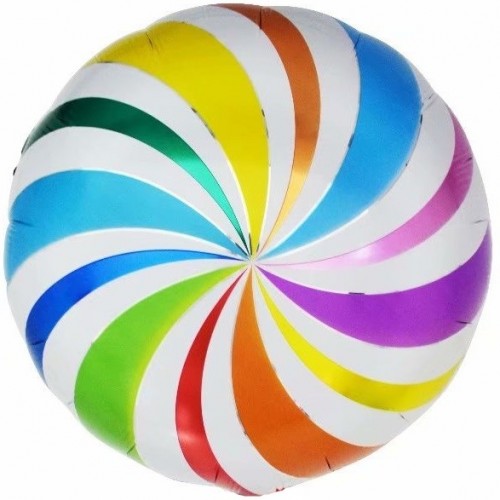 Шар фольгированный круг Разноцветный леденец 18''