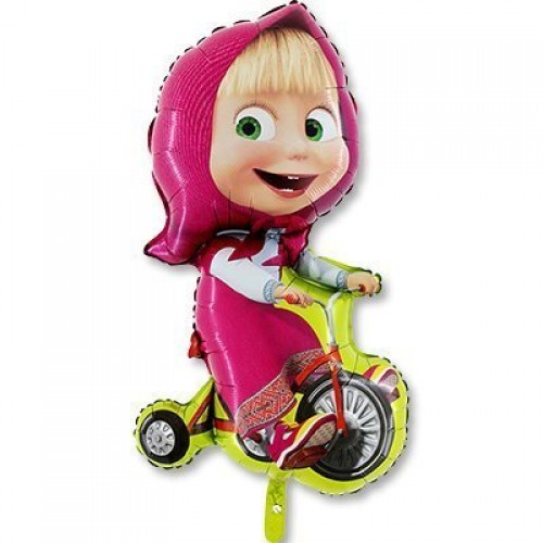 Шар фольгированный фигура Маша на велосипеде 39"